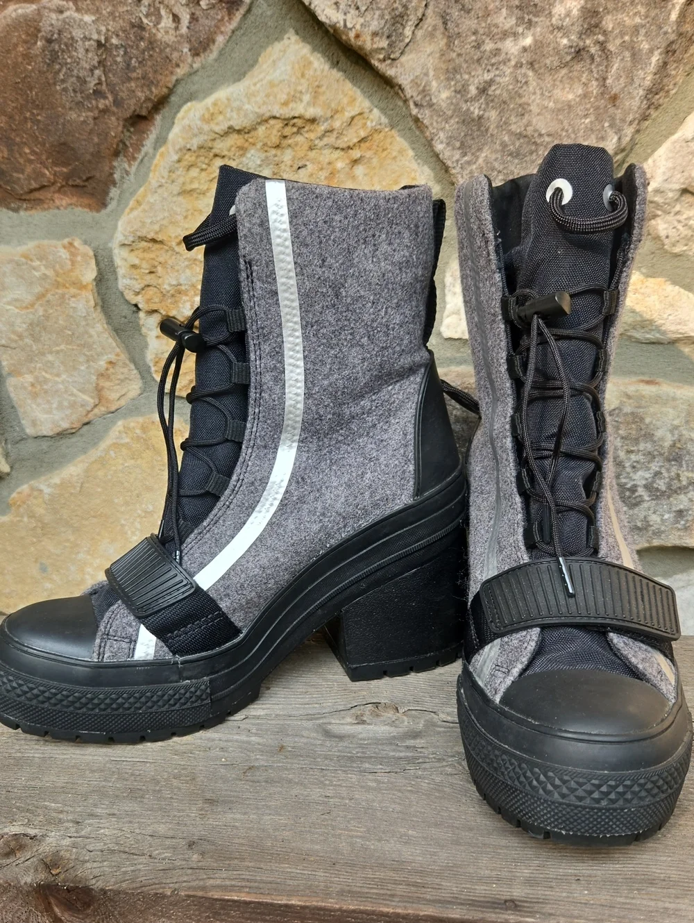 Converse Chuck Taylor All Star GR82 Extra High Top Boot 7 Chunky Platform Heel